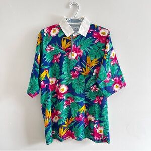 Vintage Ralph Lauren Chaps Polo Floral Accents summer Hawaiian 80’s